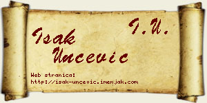 Isak Unčević vizit kartica